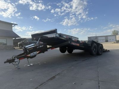 New 2027 H&H Black Steel 82"x20' 10k Electric Tilt Speed Loader Car Hauler Trailer