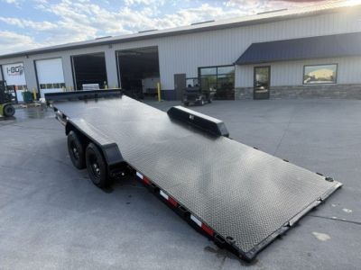 New 2027 H&H Black Steel 82"x20' 10k Electric Tilt Speed Loader Car Hauler Trailer