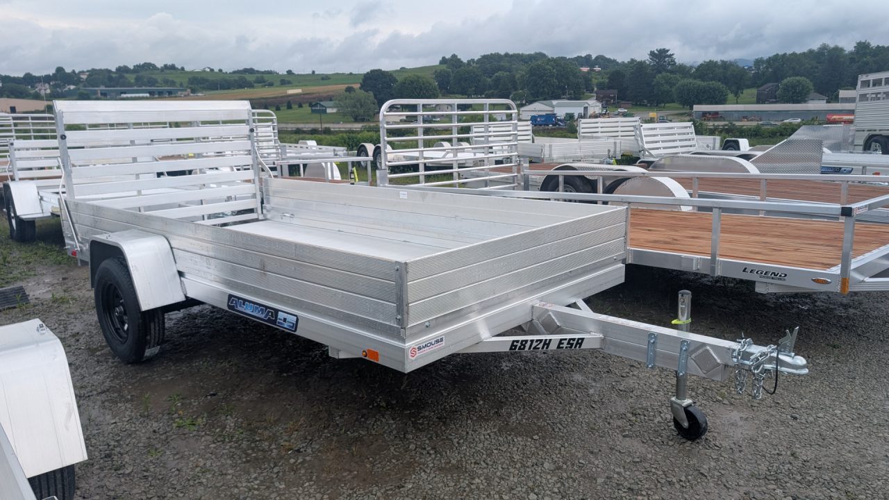 New 2027 Aluma 5'8" x 12 HD EDGE Utility Trailer w/ 12" Side Rack Kit