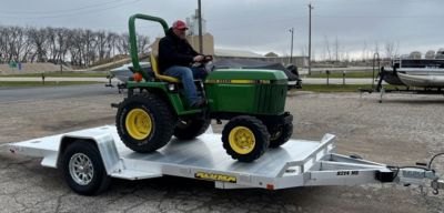 New 2027 Aluma 6'10  x 14' HD Single Axle Utility Trailer w/ Underbody Ramps