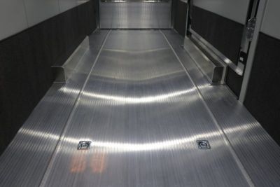 New In-Tech Lite 8.5x28 Race Trailer-10K Sportsman Gray W/ Black Trim- Tool Drawers, Extension Flap, Black Interior Trim, and Black Exterior Trim