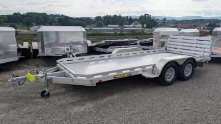 New 2027 Aluma 6'6  x 16' Tandem Axle Utility Trailer w/ Bi-Fold Gate