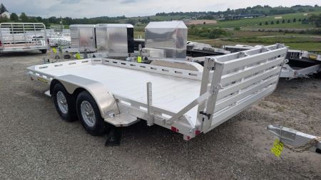 New 2027 Aluma 6'6" x 16' Tandem Axle Utility Trailer w/ Bi-Fold Gate