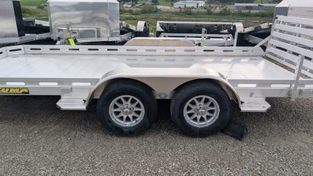 New 2027 Aluma 6'6" x 16' Tandem Axle Utility Trailer w/ Bi-Fold Gate