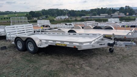 New 2027 Aluma 6'6" x 16' Tandem Axle Utility Trailer w/ Bi-Fold Gate