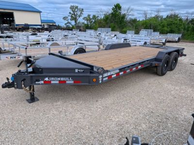 New 2027 Iron Bull 83x20 EWB Equipment Trailer 2)7K Straight Axles, Electric Brakes F-Adj., 3' Self Cleaning Dove Tail w/Rampage Ramps, Adj. 2 5/16  Coupler, LRE 10 Ply Tires
