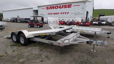 New 2027 Aluma 16' (20" Stationary + 16' TILT) Tilt Car Hauler Trailer
