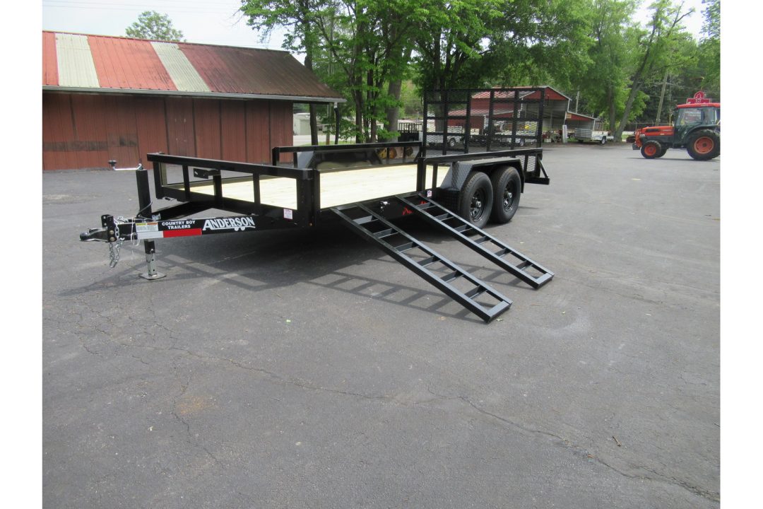 New 2026 Anderson 7x16 Heavy Duty Landscape, 9950 GVWR, Ramp Gate, Side Ramps
