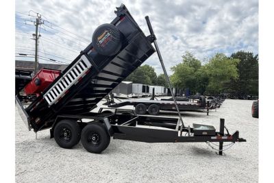 New 2026 Covered Wagon 7x14 Dump, 2' Sides, Ramps, Tarp, Spare