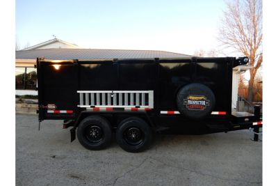 New 2026 Covered Wagon 7x14 Dump, 4' Sides, Ramps, Spare, 8K Axles