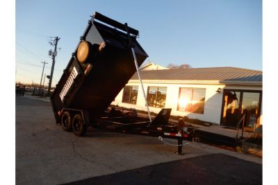 New 2026 Covered Wagon 7x14 Dump, 4' Sides, Ramps, Spare, 8K Axles