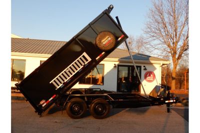 New 2026 Covered Wagon 7x14 Dump, 4' Sides, Ramps, Spare, 8K Axles
