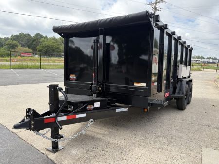 New 2027 Covered Wagon 7X16 Dump, 4' Sides, Ramps, Tarp & Spare