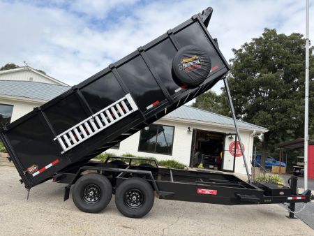 New 2027 Covered Wagon 7X16 Dump, 4' Sides, Ramps, Tarp & Spare