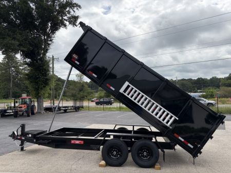 New 2027 Covered Wagon 7X16 Dump, 4' Sides, Ramps, Tarp & Spare