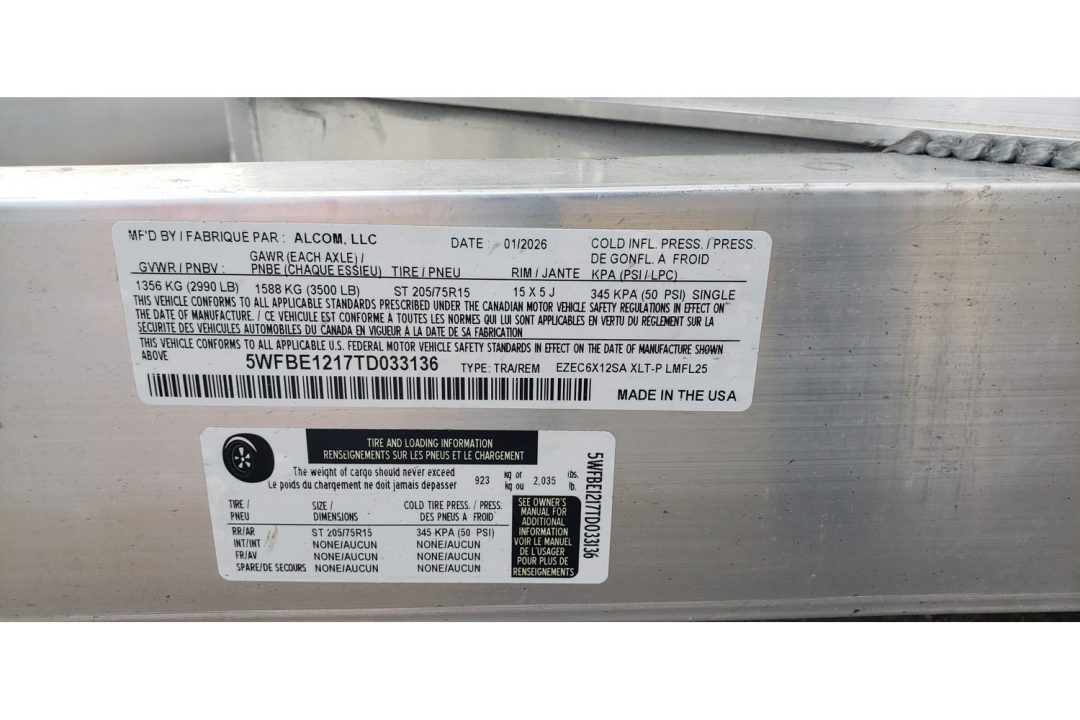New 2026 ALCOM 6x12' Enclosed, All Aluminum, 76" Int. Height