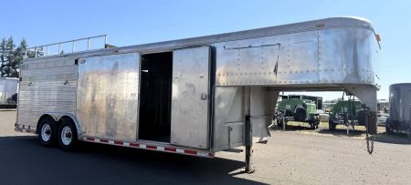 Used 1997 Sooner 2 Horse Stock / Stock Combo Trailer