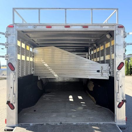 Used 1997 Sooner 2 Horse Stock / Stock Combo Trailer