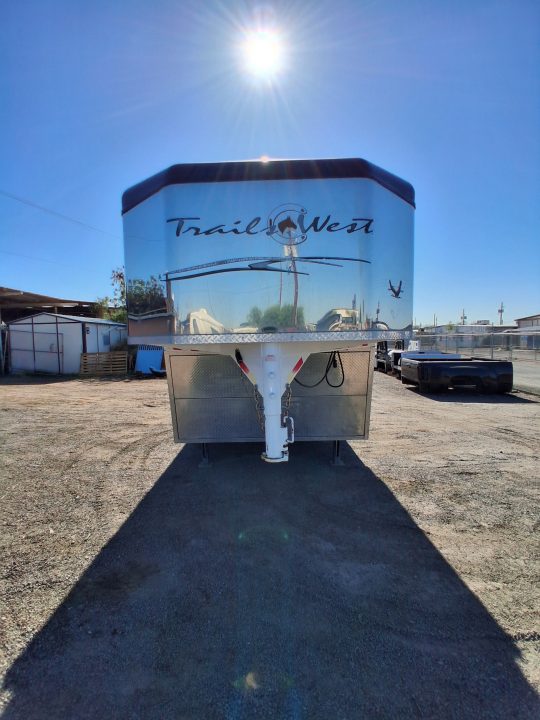Used 2019 Trails West CLASSIC ALUMINUM 3H 16'LQ W/ SLIDE Horse Trailer