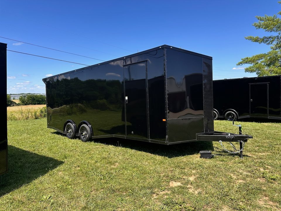 New 2026 Rock Solid 8.5x24 7'6" Interior Car Hauler-5200LB Torsion Axle-Black Poly- Blackout-Enclosed Car Hauler