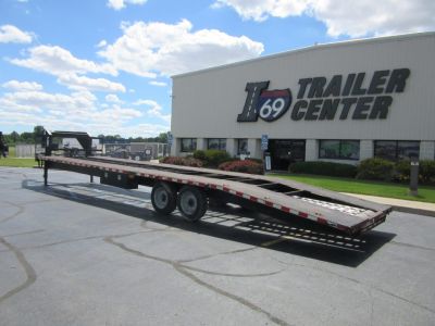 Used 2017 Kaufman Trailers 8 x 34 Gooseneck Car Hauler Deckover Trailer 16K / Winch