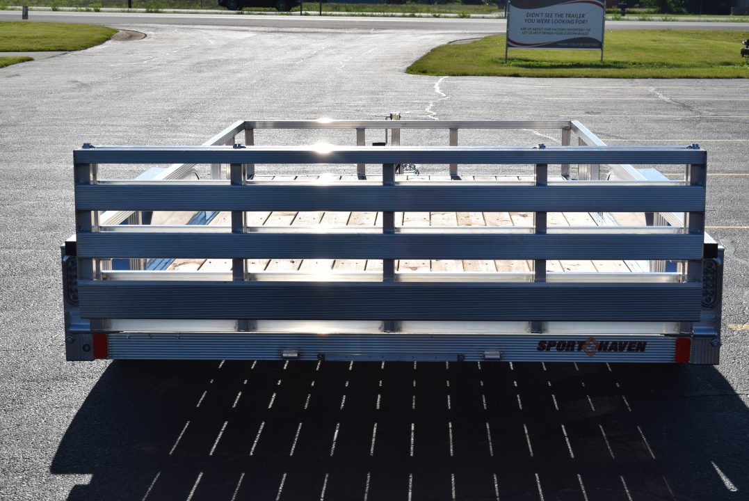 New SPORT HAVEN 7x14 OPEN UTILITY w/ BI-FOLD RAMP GATE