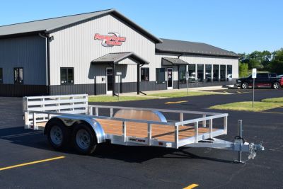 New SPORT HAVEN 7x14 OPEN UTILITY w/ BI-FOLD RAMP GATE