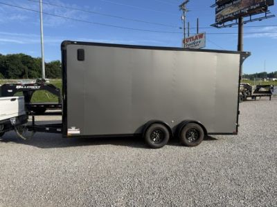 New Outlaw 7x16 7k Torsion Spread W/ Wing Charcoal/B/O- 7' 6" Interior Height