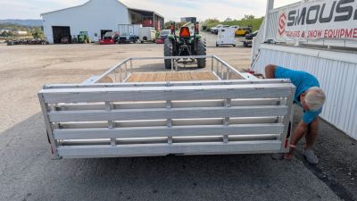 New 2027 Legend 7x14 Open Deluxe Aluminum Tandem Axle Utility Trailer w/ Bi-Fold Gate