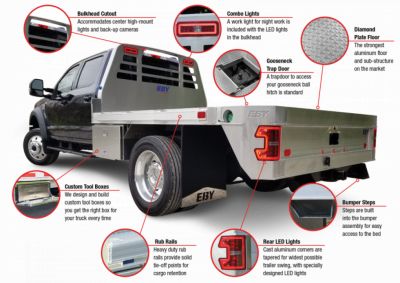New 2026 EBY "BIG COUNTRY" 8.6" x 84 1/8" ALUMINUM FLAT BED (8BD001009)