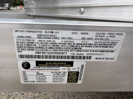 New 2027 ALCOM 6X12' Enclosed Trailer, 76" Height, 7K GVWR