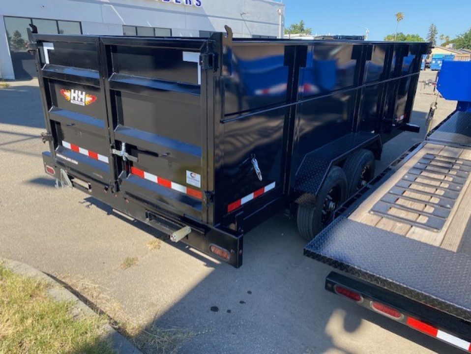 New 2026 H&H Trailers 7x16' Tandem Axle 14K Dump Trailer 4' Sides