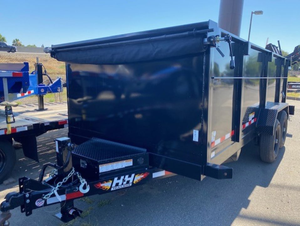 New 2026 H&H Trailers 7x16' Tandem Axle 14K Dump Trailer 4' Sides