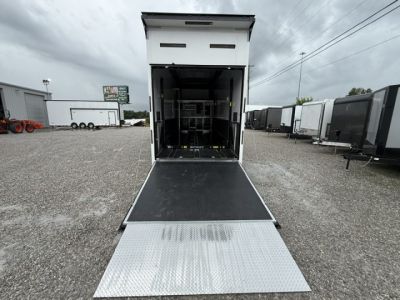 New Haulmark EDGE 8.5x30 Stacker 21K- White W/ Steel Frame, Black Lift & Recessed E-Track