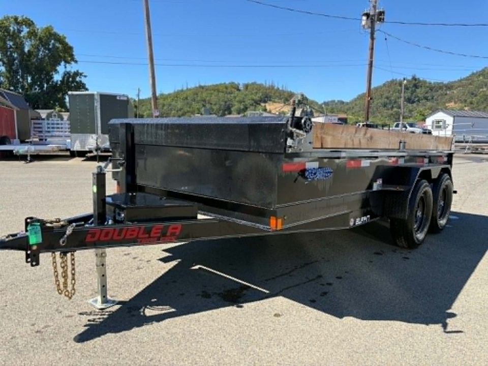 New DUMP NO SPREADER 2027 DOUBLE A ELP147-14 7X14 TANDEM AXLE 15400 GVWR TRAILER