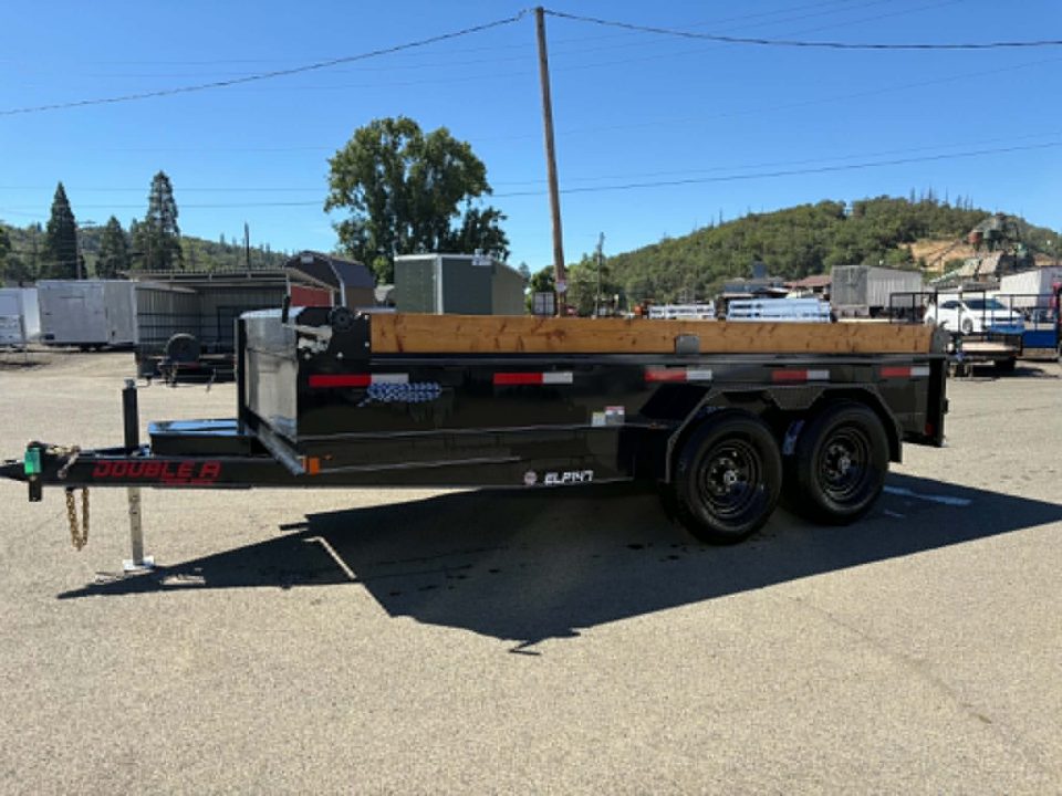 New DUMP NO SPREADER 2027 DOUBLE A ELP147-14 7X14 TANDEM AXLE 15400 GVWR TRAILER