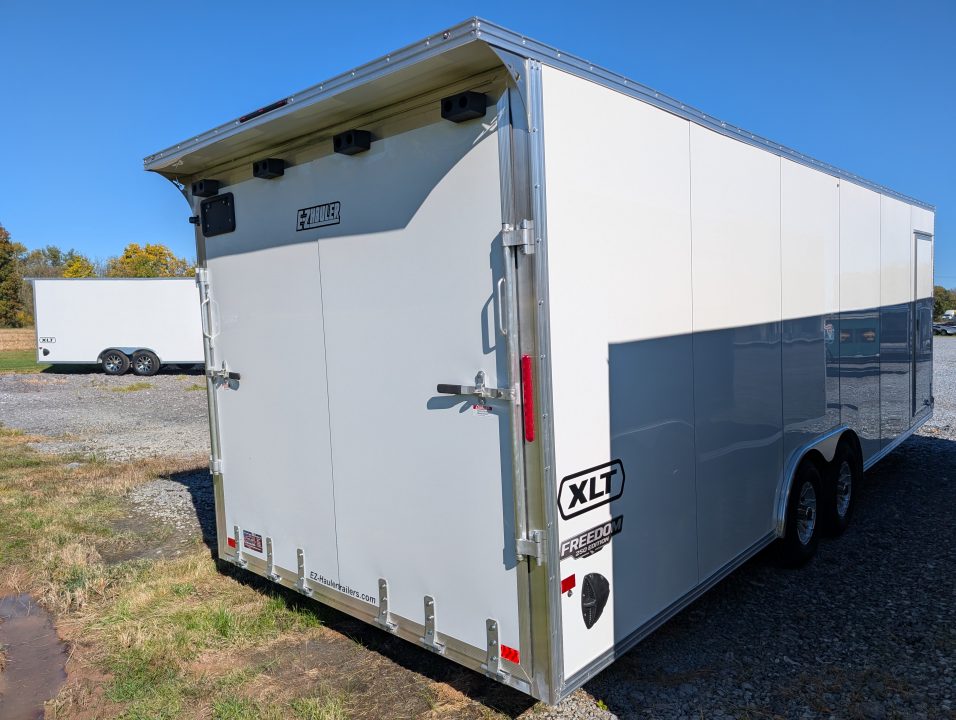 New 2027 E-Z Hauler EZEC8.5X24CH-XLT-P Car Hauler 7 FOOT 1 INCH INTERIOR HEIGHT 080 POLYCORE, TRANSLUCENT ROOF, CANOPY, TORSION AXLES, FREE ALUMINUM WHEEL UPGRADE