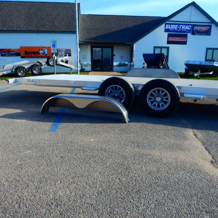 New 2027 Aluma 8220 HEAVY TILT TANDEM AXLE ELECTRIC BRAKE FRONT RAIL STD 5K RTD 15" ALUMINUM WHEELS Car Hauler
