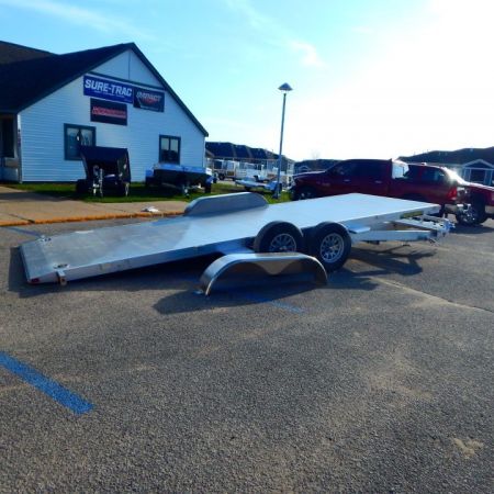 New 2027 Aluma 8220 HEAVY TILT TANDEM AXLE ELECTRIC BRAKE FRONT RAIL STD 5K RTD 15" ALUMINUM WHEELS Car Hauler