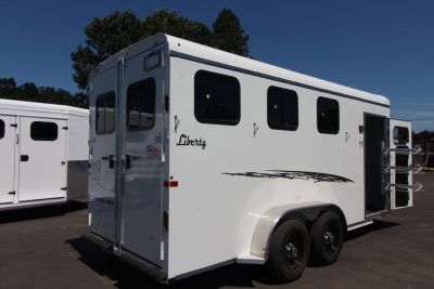 New 2027 Thuro-Bilt Liberty Extra Tall - Large Adjustable Stalls - 3 Horse Trailer - Swing out saddle rack