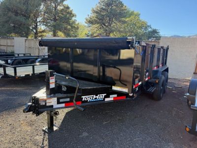 New 2026 Top Hat Trailers 7'X14' DX Dump Trailer 14000 lb G.V.W. 3' Sides Dump Trailer