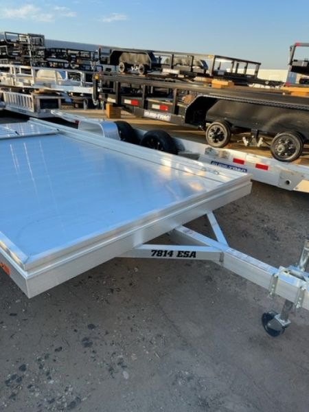 New 2027 Aluma 7814 Aluminum Deck Single Axle Straight Tailgate Utility Trailer