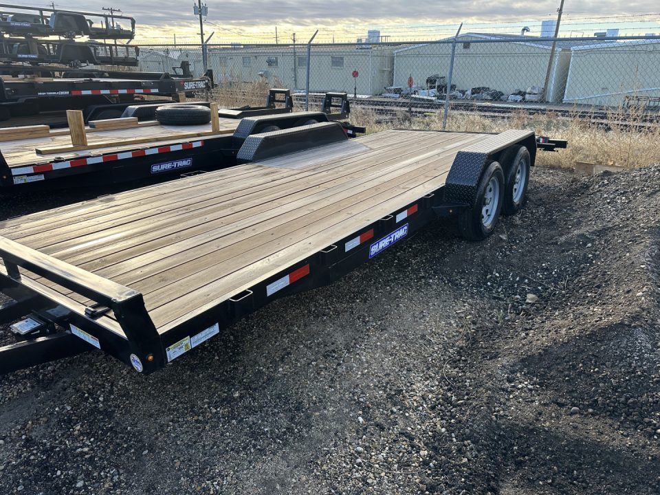New 2026 Sure-Trac 7 x 20 (18+2) C-Channel Wood Deck Car Hauler 7K Car Hauler