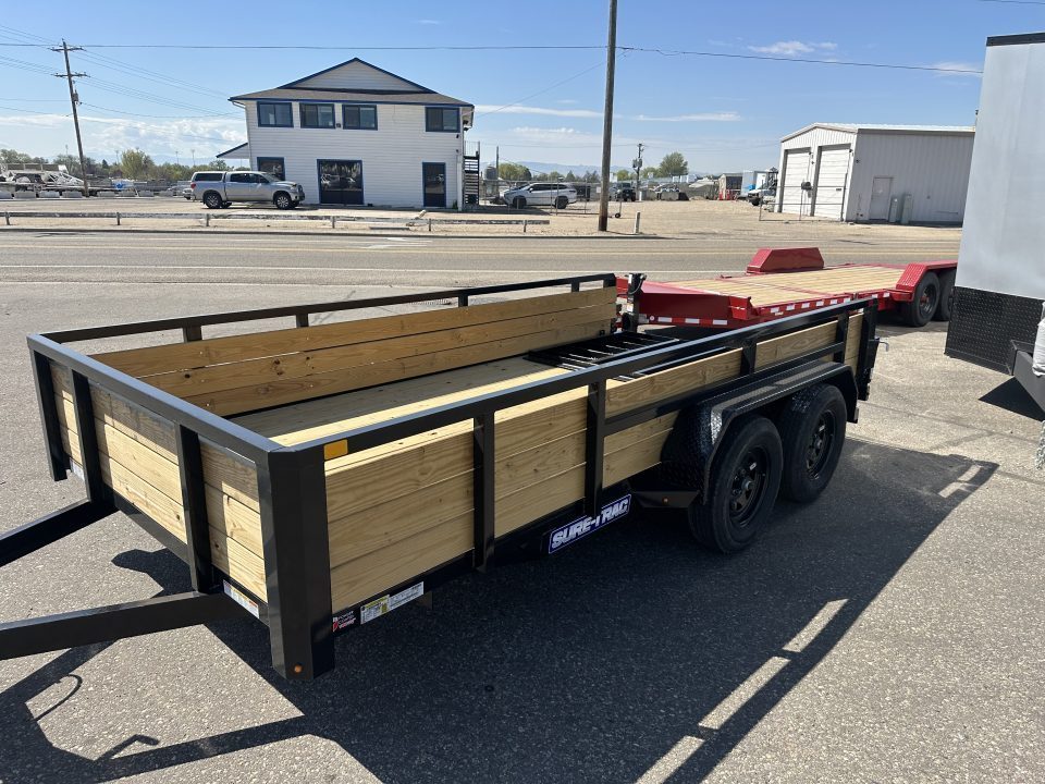 New 2026 Sure-Trac 7 x 14 Tube Top Three Board 7K Utility Trailer