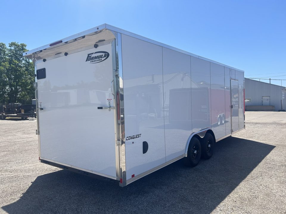 New 2026 Formula Trailers 24 FT CONQUEST ENCLOSED CAR HAULER WITH ESCAPE DOOR TORSION AXLES