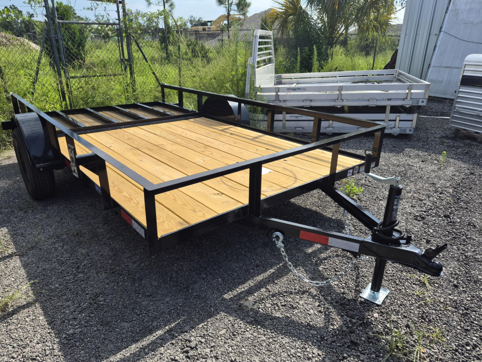 New 2026 6x12 Utility Trailer | 3,000 LB GVWR | Mesh Gate & Spare Tire Mount N156641