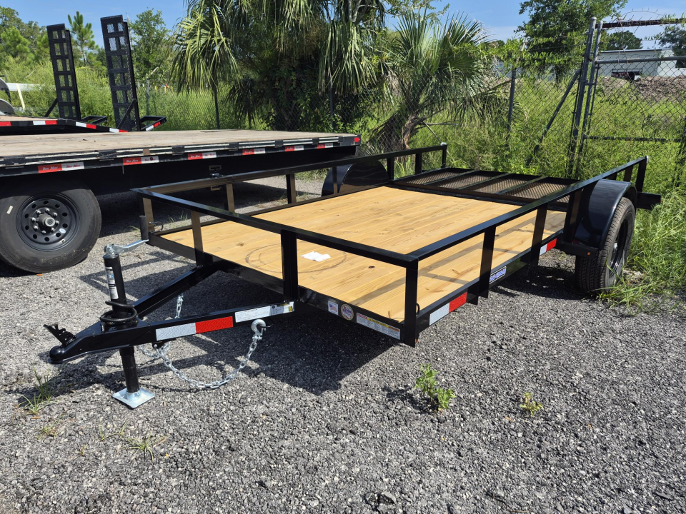 New 2026 6x12 Utility Trailer | 3,000 LB GVWR | Mesh Gate & Spare Tire Mount N156641