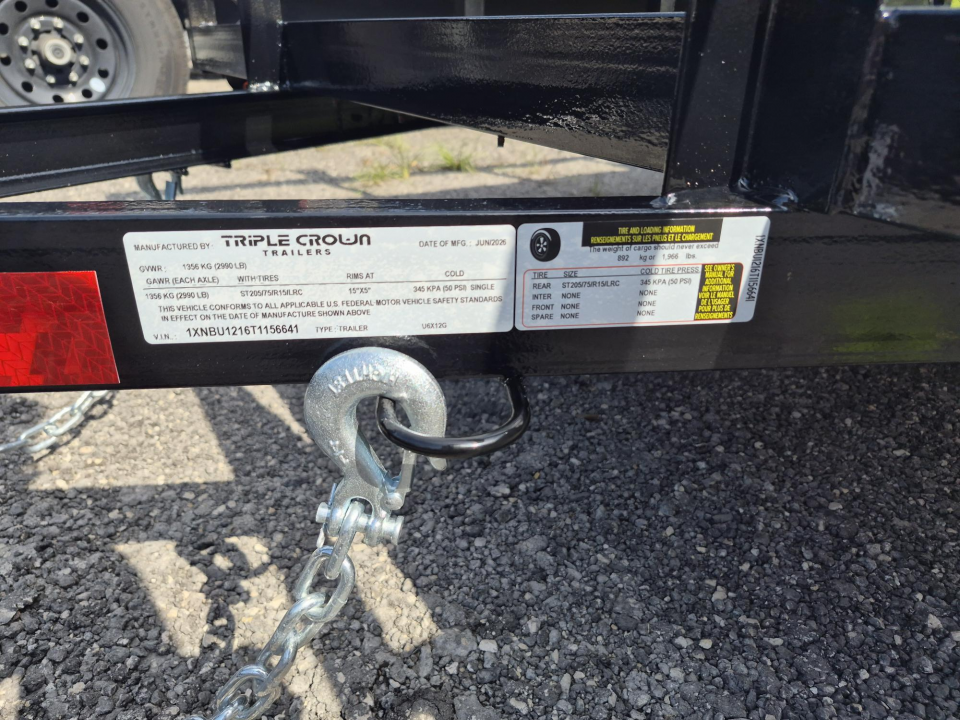 New 2026 6x12 Utility Trailer | 3,000 LB GVWR | Mesh Gate & Spare Tire Mount N156641