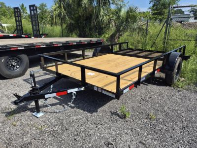 New 2026 6x12 Utility Trailer | 3,000 LB GVWR | Mesh Gate & Spare Tire Mount N156641