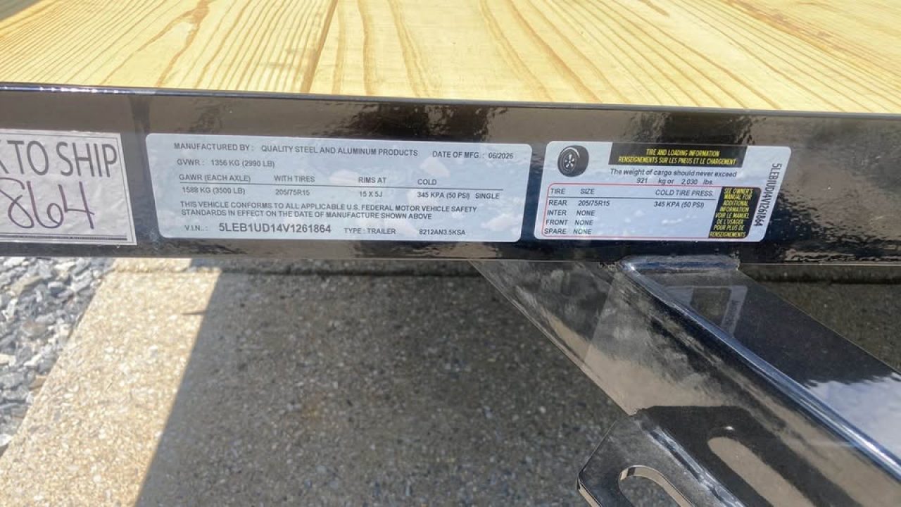 New 2027 Quality Steel and Aluminum 7x12 Utility Trailer